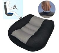 ComfyHarbor Coussin rehausseur de siège conducteur de voiture pour adulte, tapis de soutien intérieur, coton polyester, 40 x 40 x 12 cm, noir et gris