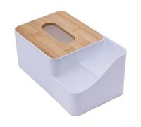 ComfyHarbor Couvercle de boîte avec tiroir et compartiment latéral, support facial en cuir PP imperméable pour salle de bain, chambre à coucher, organisation du bureau, couvercle magnétique pour une