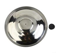 ComfyHarbor Couvercle de casserole en acier inoxydable de 32 cm avec bouton en plastique noir, passe au lave-vaisselle pour poêle, wok, casserole et cocotte, accessoire de cuisine (32 cm)