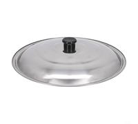 ComfyHarbor Couvercle de casserole en acier inoxydable de 32 cm avec bouton en plastique noir, passe au lave-vaisselle pour poêle, wok, casserole et cocotte, accessoire de cuisine (34 cm)