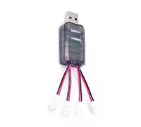 ComfyHarbor CX405 Batterie USB à 4 canaux pour chargeur 1S pour hélicoptères LiHV RC LIPO, prend en charge PH2.0 pour connecteurs MOLEX mCPX, 500 mA par port avec indicateurs d'état LED