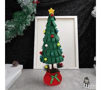 ComfyHarbor Décoration de sapin de Noël de bureau - Rouge et vert - Décoration festive - 43 cm - Cadeau à faire soi-même - Centre de table (vert)