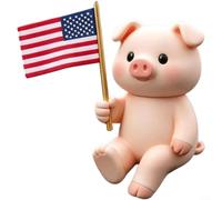 ComfyHarbor Décorations de bureau modernes et minimalistes en forme d'animal 3D, pour matériau PLA, ensemble de décoration patriotique, avec chat, chien, cochon, ours, pour bureau à domicile (cochon)
