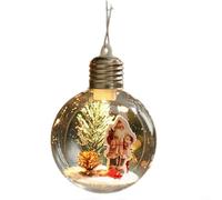 ComfyHarbor Décorations de Noël à LED à suspendre, pour décorations de sapin de Noël, décorations de Père Noël, boule lumineuse en plastique transparent avec motif festif, décoration de vacances à