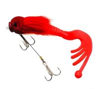 ComfyHarbor Deep-Sea Mouse Simulation Leurre de pêche en poils de cerf pour bateau et pêche à la ligne Motif yeux 3D réalistes avec PVC flexible Queue fourchette pour gros poissons agressifs 24 cm (B)