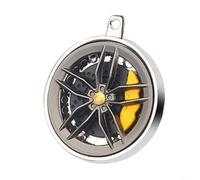 ComfyHarbor Désodorisant de voiture rotatif en forme de roue, diffuseur de parfum en ABS pour parfum de mer, double mode, décoration d'aromathérapie, rouge (jaune)