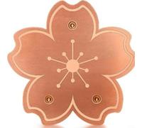 ComfyHarbor Disque de bain pour oiseaux en cuivre, avec support à trois points, nettoyeur de bassin d'eau en cuivre pur, pour purification physique, résistant aux intempéries (type fleur C)