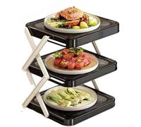 ComfyHarbor Égouttoir à vaisselle pliable en plastique avec support triangulaire, support de comptoir à trois niveaux pour la préparation des repas et l'organisation des ingrédients (noir)