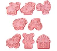 ComfyHarbor Emporte-pièces animaux de la ferme, ensemble de biscuits en polypropylène pour biscuits, fondant et décoration de pâtisserie, outils de cuisson à presser et libérer pour la pâtisserie à la