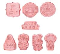 ComfyHarbor Emporte-pièces « Happy Birthday » pour outils de cuisson, ensemble de biscuits de cuisine, décoration de gâteau fondant, utilisation facile à nettoyer, variété de formes pour les