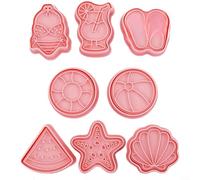 ComfyHarbor Emporte-pièces sur le thème de la plage d'été pour la pâtisserie, moules à biscuits en polypropylène de qualité alimentaire pour la décoration de desserts, outils de cuisson, fournitures