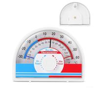 ComfyHarbor Enregistreur de température analogique min max - 20 à 140 °C - Affichage à double échelle pour entrepôt, cave, crèche, boîtier en plastique ABS - Support de bureau