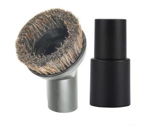 ComfyHarbor Ensemble de brosses à épousseter rondes en crin de cheval doux comprenant 1 brosse ronde en crin de cheval + 1 adaptateur pour aspirateur Thomas, pour l'épilation des poils d'animaux