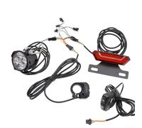 ComfyHarbor Ensemble de feux de sécurité pour vélo avec bouton klaxon et feu stop réactif au freinage, compatible avec les vélos électriques 24 V 48 V pour une sécurité accrue