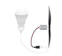 ComfyHarbor Ensemble de générateur d'énergie éolienne avec lumière LED USB Turbine éolienne Kit éducatif en métal Outil d'apprentissage de la science du moteur électrique Équipement d'éclairage de