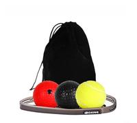 ComfyHarbor Ensemble d'entraînement de boxe monté sur tête avec 3 balles réflexes, bandeau en silicone réglable, pour coordination œil-main, soulagement du stress, exercice de fitness