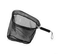 ComfyHarbor Épuisette de pêche en aluminium, avec maille, filet profond antidérapant à séchage rapide, pour bateau de ruisseau, cadre carré rond léger, 30 cm, 35 cm, noir (D)