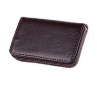 ComfyHarbor Étui à cartes de visite en cuir PU fin et pratique pour un usage quotidien et des événements de réseautage, marron