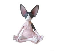 ComfyHarbor Figurine Chat Bouddha Résine Pierre Grise pour déco Figurine(color)