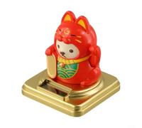 ComfyHarbor Figurine de chat porte-bonheur agitant à énergie solaire - Détection de lumière automatique - Pour voiture, tableau de bord, maison, bureau, bureau - Maneki Neko Good Luck (B)