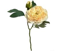 ComfyHarbor Fleurs de pivoines artificielles, 2 têtes de bouquet vintage en soie avec bords brûlés, tiges florales réalistes pour mariage, maison, jardin, décoration de jardin, accessoires de