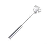 ComfyHarbor Fouet à main en acier inoxydable, batteur à œufs rotatif manuel pour mélanger la pâte, la crème et les sauces, outil de cuisine résistant à la rouille, facile à nettoyer, argent, 27 x 5 x