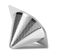 ComfyHarbor Goutteur à café en acier inoxydable avec poignée à double oreille, cône de filtre en métal réutilisable pour Hario pour v60 02 03, outil de brassage professionnel, argent