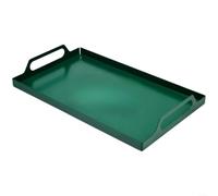 ComfyHarbor Grand plateau de service en métal, étagère de rangement carrée, avec poignée, design d'angle non fermé, pour l'organisation de la cuisine et de la salle à manger, plateau en acier au