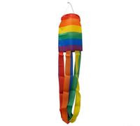 ComfyHarbor Grande chaussette à vent arc-en-ciel de 88 cm de long - Décoration colorée d'extérieur pour pelouse, terrasse - Tissu robuste qui vole dans la brise légère