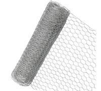 ComfyHarbor Grillage hexagonal en acier galvanisé pour volaille - Résistant à la rouille - Clôture de jardin pour poulet, lapin, chien - Pour loisirs créatifs - Argenté - 0,4 x 10 m