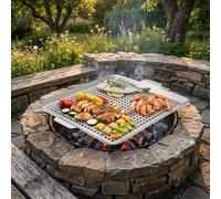 ComfyHarbor Grille Barbecue Acier Inoxydable Trouée Résistante(33*18.5*2CM) | Lot de 3 tailles, acier inoxydable pour robuste, pour idéal poisson légumes, distribution chaleur uniforme