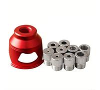 ComfyHarbor Guide de perçage vertical de 2 à 10 mm en alliage d'aluminium pour le travail du bois avec 9 bagues pour un perçage précis des joints à mortaise et tenon (rouge)