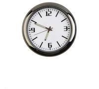 ComfyHarbor Horloge analogique à quartz lumineuse pour tableau de bord de voiture Mini avec support de grille d'aération, boîtier en métal, taille 4 x 4 cm pour décoration de voiture, maison ou bureau