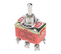 ComfyHarbor Interrupteur à bascule 15 A 250 V pour interrupteur à bascule, pour interrupteur à bascule SPST 6 broches 3 positions avec trou de montage de 12 mm, contrôle marche/arrêt autobloquant pour