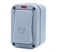 ComfyHarbor Interrupteur de sonnette d'extérieur étanche IP66 anti-poussière avec indicateur LED pour patio entrepôt 20 A AC 250 V Gris