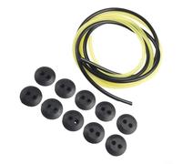 ComfyHarbor Kit de 12 œillets de réservoir avec 2 trous, comprend un tuyau de 2 m (jaune/noir) pour brosse de tondeuse à gazon, joint en caoutchouc, pièces de rechange de 19 mm ID