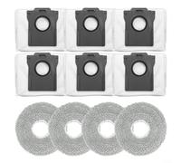ComfyHarbor Kit de 4 serpillères et 6 sacs à poussière pour aspirateur robot Conga X70, chiffons de nettoyage en microfibre avec sacs anti-obstruction pour animaux domestiques et enfants