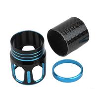 ComfyHarbor Kit de capuchons creux en aluminium 3K pour moulinet de pêche, pour construction de canne, longueur 22,7 mm, avec anneau en métal, pièce de rechange, pour assemblage de canne personnalisé