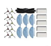 ComfyHarbor Kit de pièces de rechange pour aspirateur avec brosse principale, brosses latérales, filtres et serpillères pour Medion X20 SW+ MD 11415 et X21 SW+ MD 11500(B)