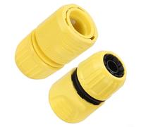 ComfyHarbor Kit de raccords de tuyau d'arrosage à 4 points et 5 points - Jaune - Pour arrosage extérieur - 36 mm x 62 mm - Avec vanne d'arrêt