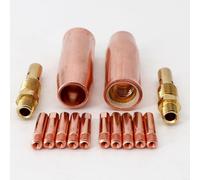 ComfyHarbor Kit de soudage MIG 14 pièces pour lampe torche TW 100L, embouts en cuivre 0,6 mm-1,2 mm, ensemble de consommables de buse diffuseur de gaz (0,8 mm)