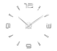 ComfyHarbor Kit d'horloge murale 3D à faire soi-même, grand miroir autocollant en acrylique sans cadre avec mouvement silencieux, décoration d'intérieur personnalisable pour salon, chambre à coucher