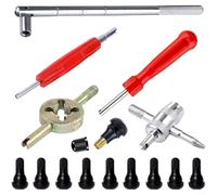 ComfyHarbor Kit d'outils de base de valve de pneu, tige de fer installateur et extracteur de tige de soupape, pour TR412 de voiture, camion, moto, SUV professionnel de réparation automobile (15 pièces