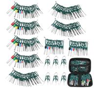 ComfyHarbor Kit d'outils de retrait de broches de terminal en acier inoxydable avec boîtier étanche pour extraction et réparation de faisceaux de câbles automobiles, poignées vertes