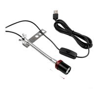 ComfyHarbor Lampe de pêche LED bleue blanche double source, zoom réglable, pont de radeau de nuit, lampe col de cygne en alliage d'aluminium, pour équipement de pêche nocturne en plein air (D)