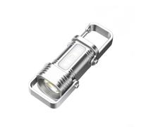 ComfyHarbor Lampe de poche porte-clés LED rechargeable 10 W COB avec 7 modes, étanche pour mini lampe de poche, pour la randonnée, la marche, la recherche, 400 mAh, USB-C portable, argent