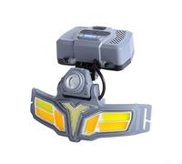 ComfyHarbor Lampe frontale solaire rechargeable avec détecteur de mouvement, 2400 mAh, LED avec feux de signalisation de sécurité rouge et bleu, faisceau inclinable à 90° pour camping, randonnée