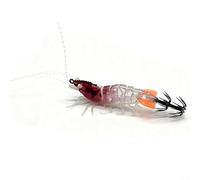 ComfyHarbor Leurre lumineux pour crevettes - Appât de seiche en bois ABS pour calmar, eau salée et rivière - Mouvement naturel - Multicolore - 15 x 10 x 2 cm (rouge)