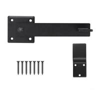 ComfyHarbor Loquet à rabat robuste en acier réversible pour porte de grange, loquet de sécurité en fer noir pour abri de jardin, garage, clôture, poulet, armoire en bois