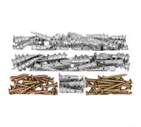 ComfyHarbor Lot de 100 vis d'ancrage en spirale en alliage de zinc, auto-perceuses, chevilles pour cloison sèche pour bois, brique, béton, boulons à expansion très résistants, pas de pré-perçage